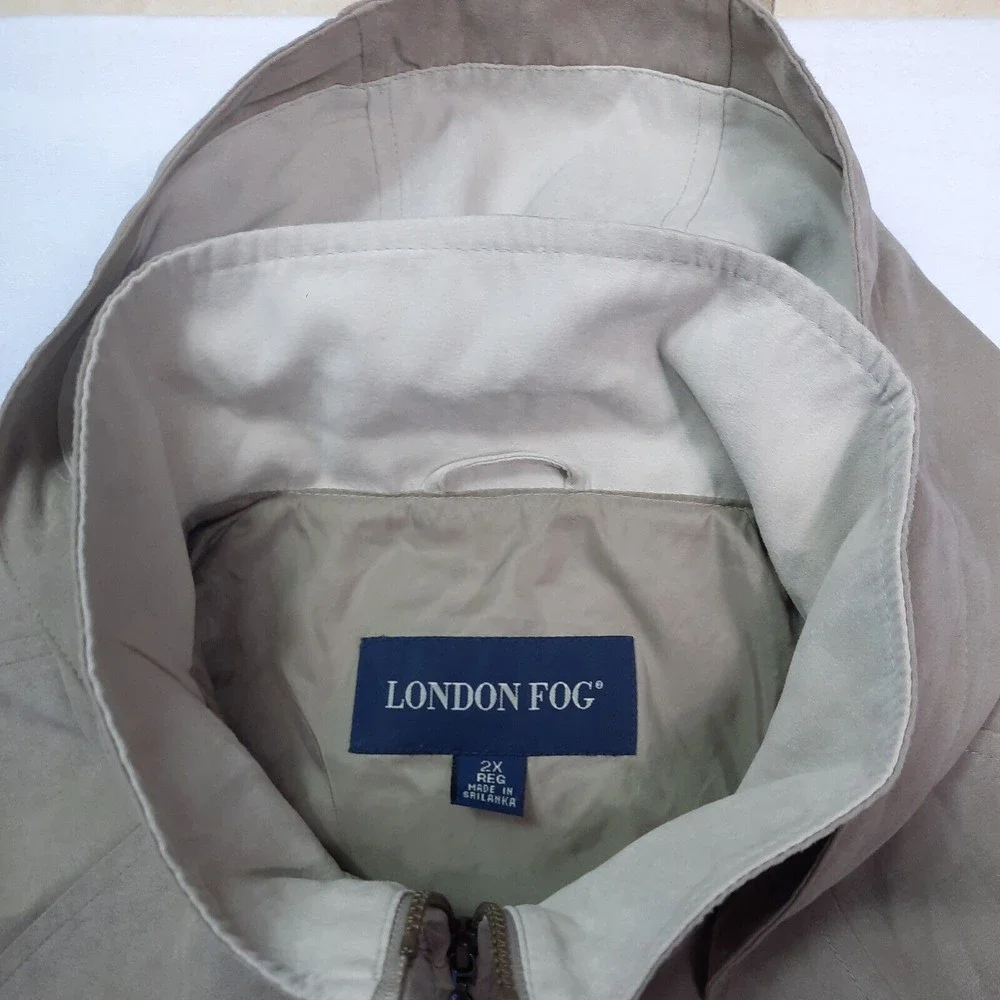 London Fog Mens Brown Full Zip Hooded Jacket Coat size 2X Reg - Picture 3 of 10